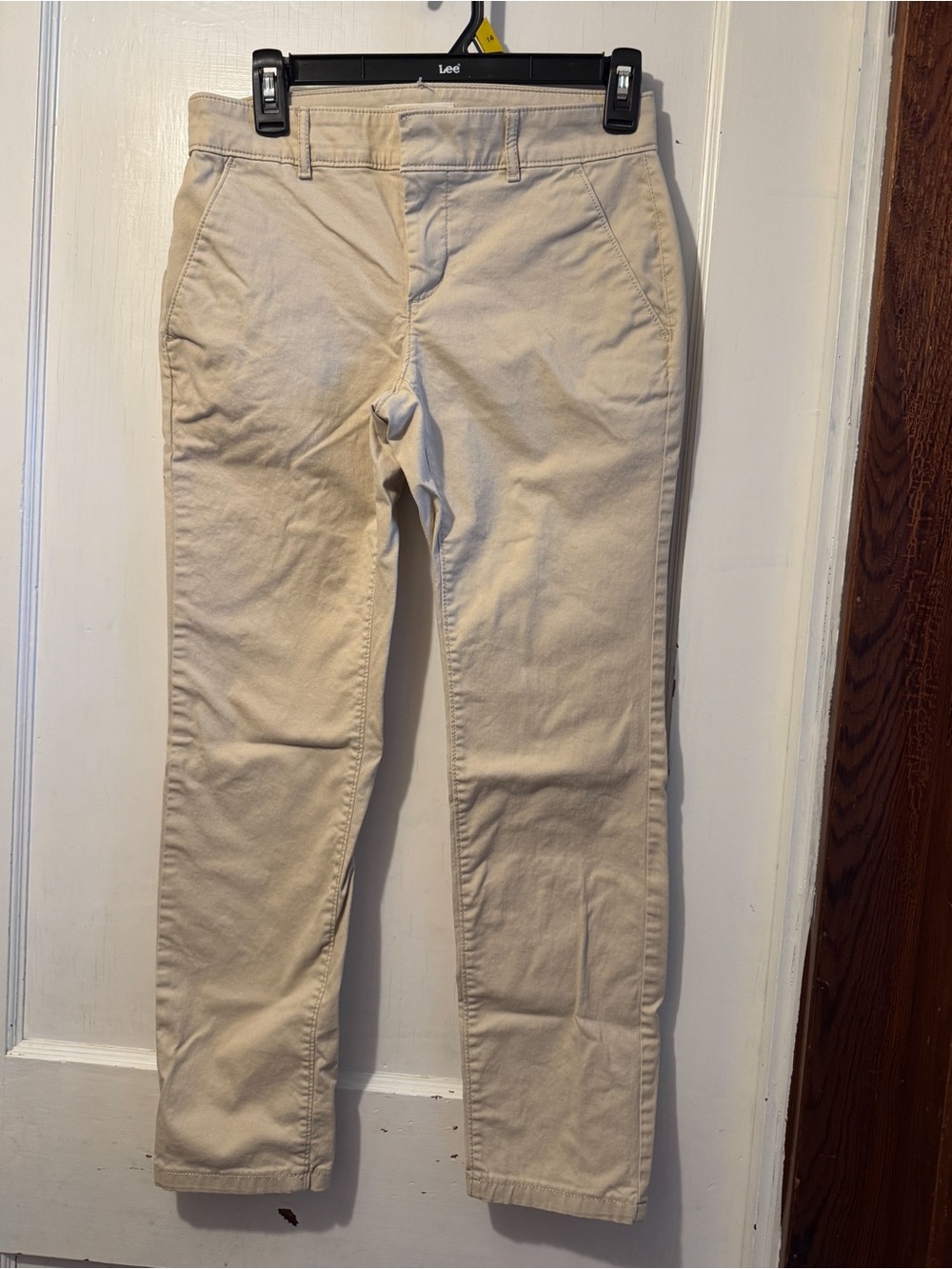 LOFT Cropped Straight Ankle Pants in Beige